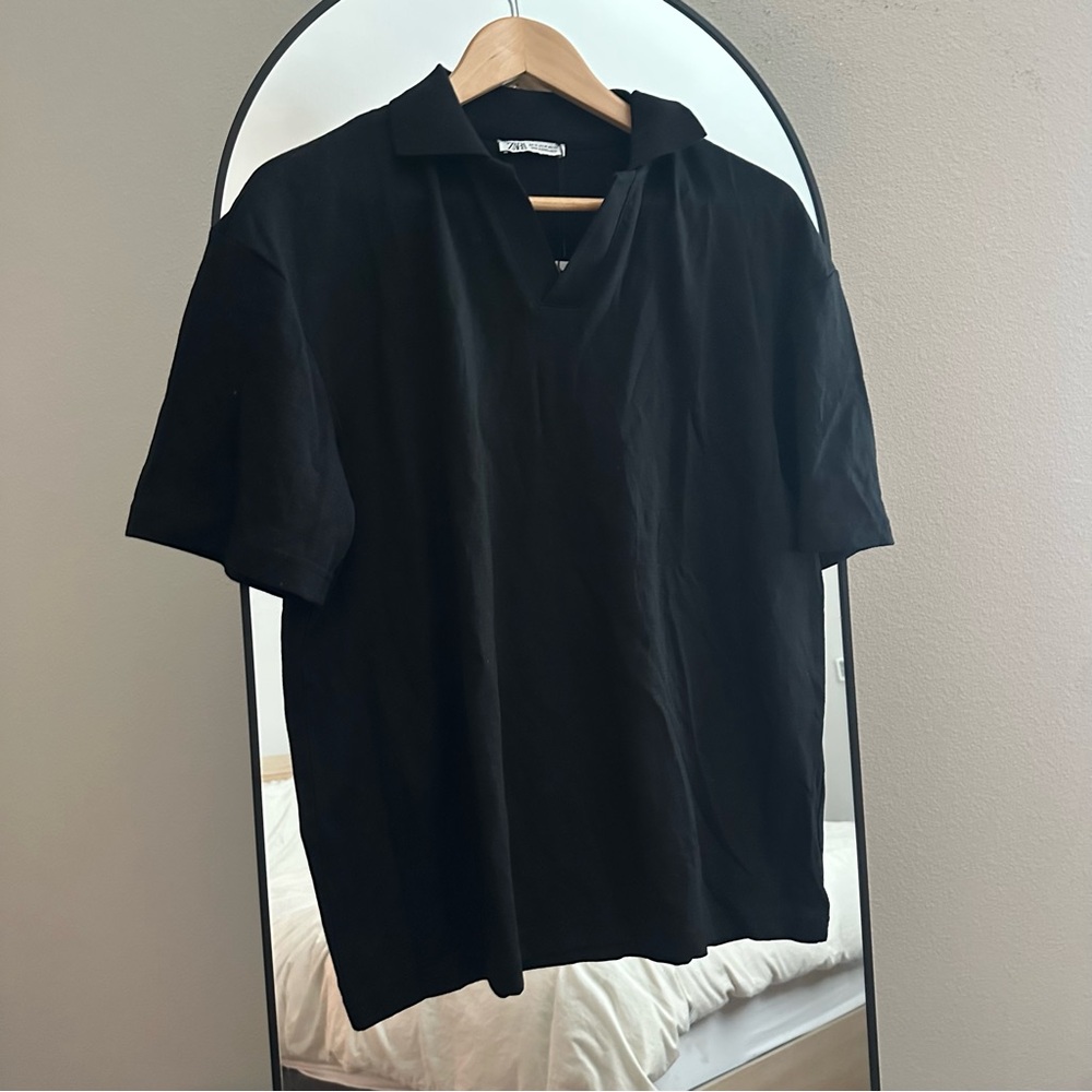ZARA black men’s polo SzM NWT